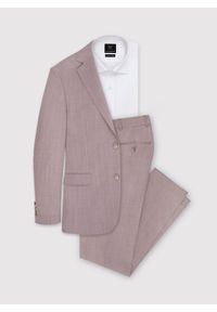 Pako Lorente - PAKO LORENTE – Gładkie różowe spodnie garniturowe męskie. Kolor: różowy. Materiał: wełna. Wzór: gładki #7