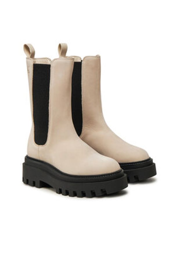 Calvin Klein Jeans Sztyblety Flatform Chelsea Boot Mg Nb YW0YW01684 Beżowy. Kolor: beżowy. Materiał: skóra