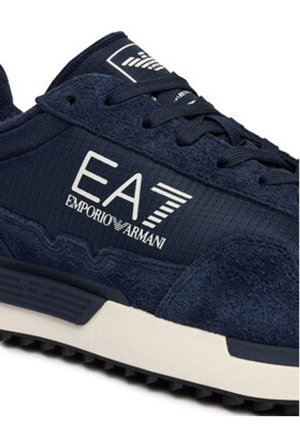 EA7 Emporio Armani Sneakersy 7X000380 AF19175 MZ157 Granatowy. Kolor: niebieski. Materiał: skóra