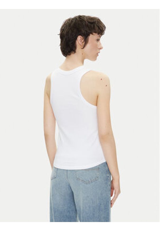 Pepe Jeans Top Marian PL506035 Biały Slim Fit. Kolor: biały. Materiał: bawełna