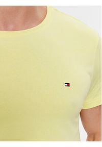 TOMMY HILFIGER - Tommy Hilfiger T-Shirt Stretch Slim Fit Tee MW0MW10800 Żółty Slim Fit. Kolor: żółty. Materiał: bawełna