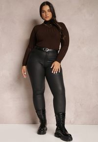 Renee - Czarne Spodnie Skinny Zangi. Kolekcja: plus size. Kolor: czarny. Styl: klasyczny #4