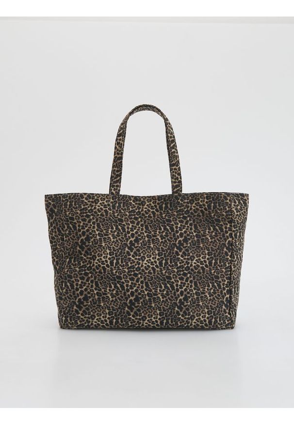 Reserved - Torba shopper - ciemnobrązowy. Kolor: brązowy
