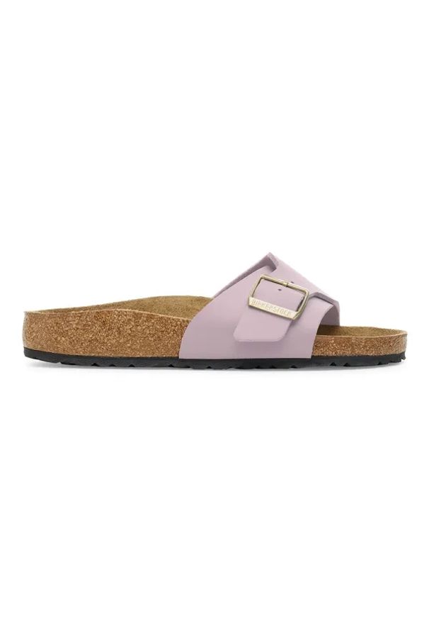 Birkenstock Catalina BF Faded Purple Klapki damskie. Okazja: na spacer, na co dzień. Kolor: fioletowy. Materiał: zamsz, materiał, skóra. Sezon: lato. Styl: wakacyjny, elegancki, casual, klasyczny