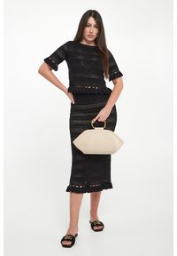 Twinset Milano - Sweter damski ażurowy TWINSET. Wzór: ażurowy #4