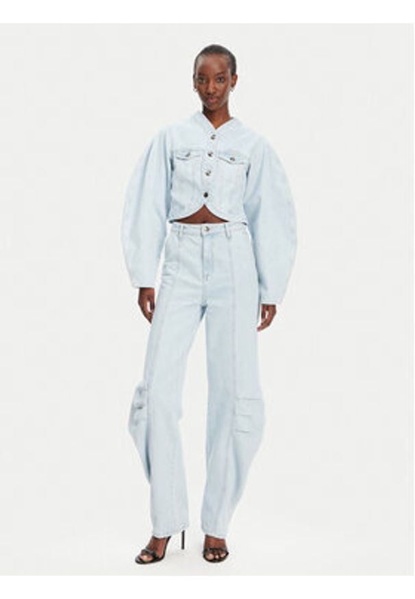 ROTATE Kurtka jeansowa 1138261468 Niebieski Relaxed Fit. Kolor: niebieski. Materiał: bawełna