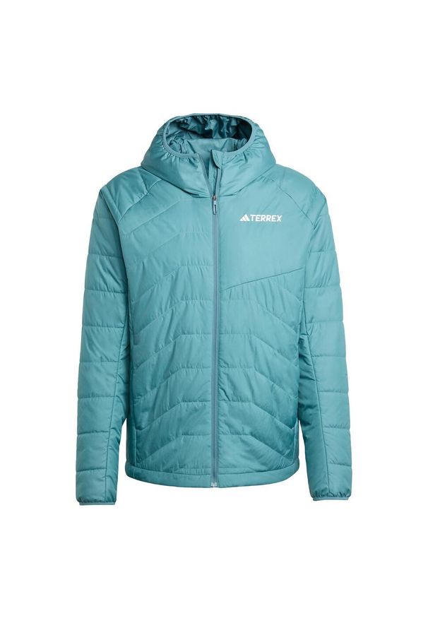 Adidas - Kurtka Terrex Multi Synthetic Insulated Hooded. Kolor: niebieski. Materiał: puch, materiał. Sport: turystyka piesza
