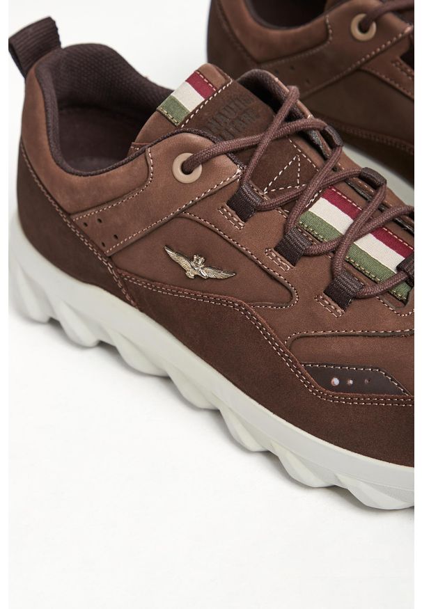 Aeronautica Militare - Sneakersy męskie zamszowe AERONAUTICA MILITARE. Materiał: zamsz, skóra
