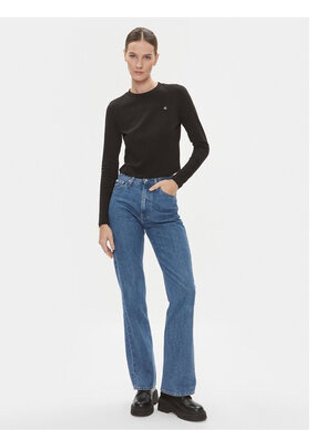 Calvin Klein Jeans Bluzka Embro Badge J20J222884 Czarny Regular Fit. Kolor: czarny. Materiał: bawełna