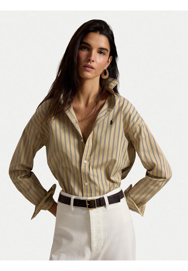 Polo Ralph Lauren Koszula 211910743511 Beżowy Regular Fit. Typ kołnierza: polo. Kolor: beżowy. Materiał: bawełna