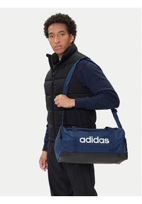 Adidas - adidas Torba Linear Duffel Bag Small IN6111 Granatowy. Kolor: niebieski. Materiał: materiał #4