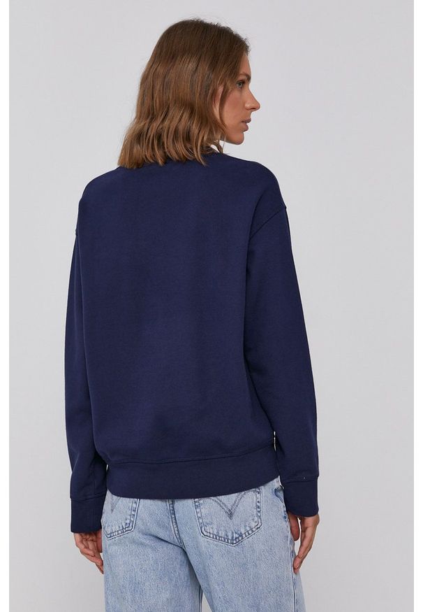Levi's® - Levi's Bluza bawełniana damska kolor granatowy gładka. Okazja: na spotkanie biznesowe. Kolor: niebieski. Materiał: bawełna. Długość rękawa: długi rękaw. Długość: długie. Wzór: gładki. Styl: biznesowy