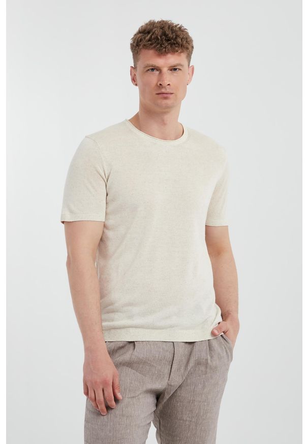 T-shirt męski dzianinowy Marosoro JOOP!. Materiał: dzianina