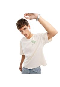 SIROKO - Męska koszulka z krótkim rękawem z bawełny organicznej Lifestyle Siroko Life. Kolor: beżowy. Materiał: bawełna. Długość rękawa: krótki rękaw. Długość: krótkie #1