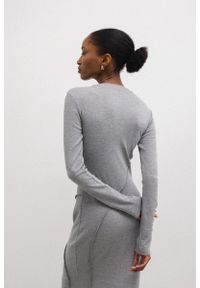 Marsala - Dopasowana sukienka MAXI w kolorze CLASSIC GREY interlock- SLEEKNESS-XS/S. Materiał: bawełna, dzianina. Długość rękawa: długi rękaw. Styl: klasyczny, elegancki. Długość: maxi #1