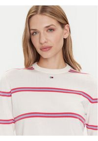 Tommy Jeans Sweter Essential DW0DW20159 Écru Regular Fit. Materiał: bawełna #5