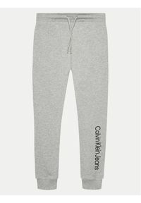 Calvin Klein Jeans Spodnie dresowe IU0IU00604 Szary Regular Fit. Kolor: szary. Materiał: bawełna