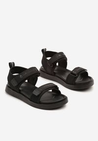 Born2be - Czarne Sandały w Sportowym Stylu Zapinane na Rzep Felfia. Okazja: na uczelnię. Zapięcie: rzepy. Kolor: czarny. Styl: sportowy #3