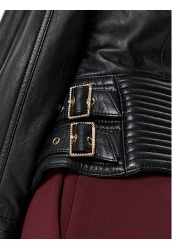 Marciano Guess Kurtka skórzana 5RGL11 7167Z Czarny Regular Fit. Kolor: czarny. Materiał: skóra