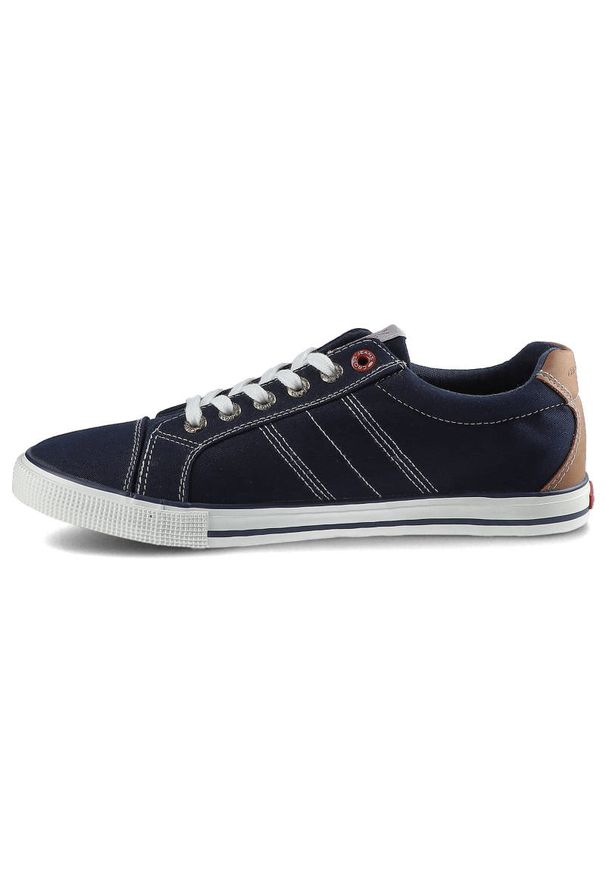 Granatowe Trampki Cross Jeans Męskie Lekkie Buty. Kolor: niebieski. Materiał: guma, materiał. Szerokość cholewki: normalna. Wzór: aplikacja