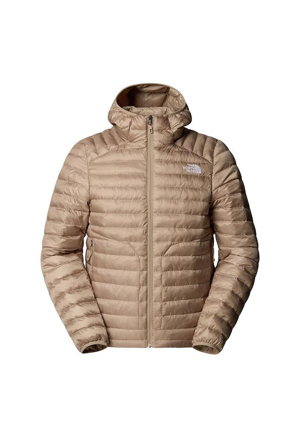 Kurtka męska The North Face Huila 0A85A3BOX1 - beżowa. Typ kołnierza: kaptur. Kolor: beżowy. Materiał: poliester, syntetyk. Sport: outdoor