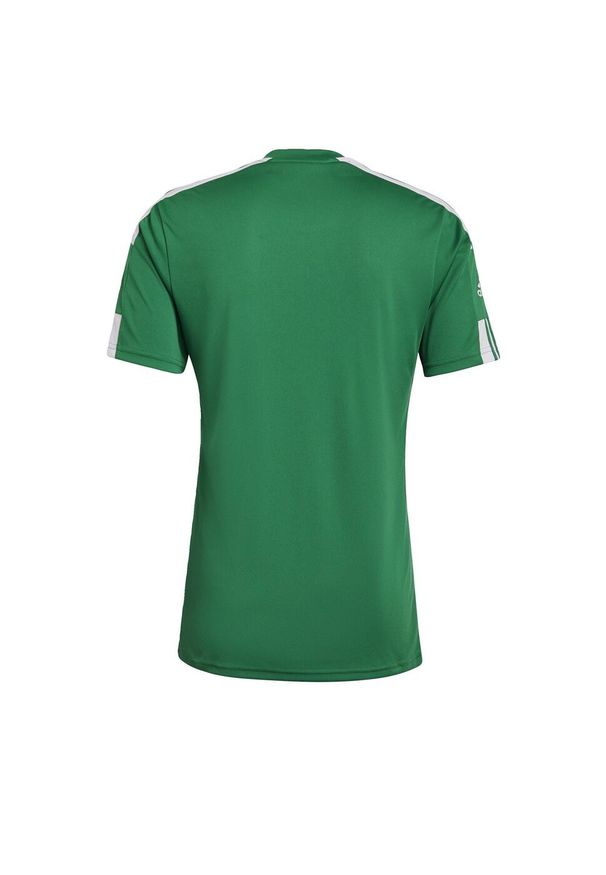 Adidas - Koszulka męska adidas Squadra 21 JSY SS. Kolor: biały, wielokolorowy, zielony. Materiał: jersey, poliester. Sport: piłka nożna