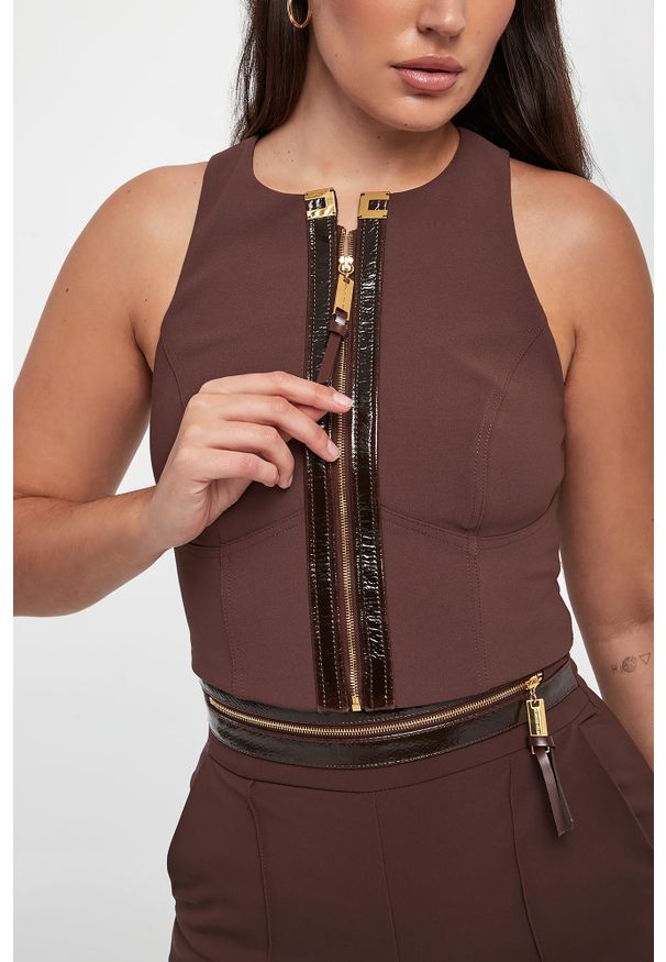 Elisabetta Franchi - Top damski zapinany na zamek ELISABETTA FRANCHI