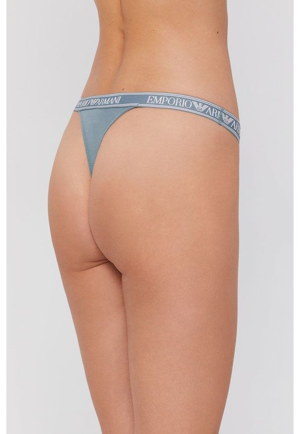 Emporio Armani Underwear Stringi kolor różowy. Kolor: różowy. Materiał: materiał, dzianina. Wzór: gładki