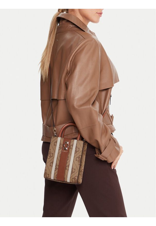 Guess Torebka Erenia Mini HWSO78 38750 Beżowy. Kolor: beżowy. Materiał: skórzane