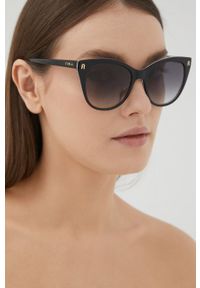 Furla okulary przeciwsłoneczne damskie kolor czarny. Kolor: czarny