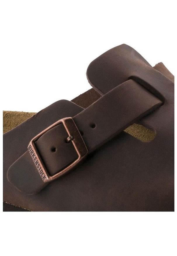 Birkenstock - Klapki damskie BIRKENSTOCK BOSTON SFB LEOI HABANA. Okazja: na co dzień, do pracy, na spacer. Kolor: brązowy. Styl: casual
