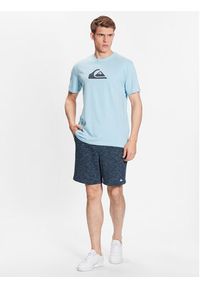 Quiksilver T-Shirt Comp Logo EQYZT06534 Błękitny Regular Fit. Kolor: niebieski. Materiał: bawełna #4