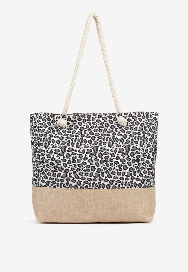 Renee - Szara Plażowa Torebka Typu Shopper ze Sznurkiem Reveirra. Kolor: szary. Sezon: lato. Styl: casual