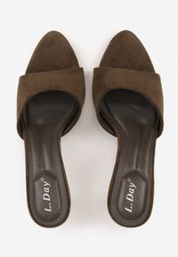 Born2be - Zielone Klapki na Lakierowanej Szpilce Felesh. Okazja: na co dzień. Kolor: zielony. Materiał: lakier. Styl: casual, elegancki, klasyczny #4