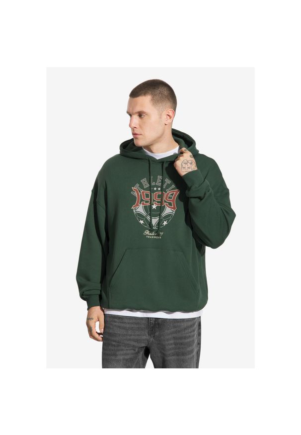 Bluza sportowa męska Prosto Athletic z kapturem. Typ kołnierza: kaptur. Kolor: zielony