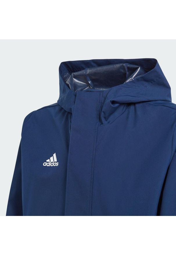 Adidas - Entrada 22 All-Weather Jacket. Kolor: niebieski. Materiał: materiał