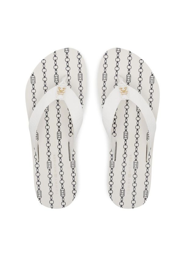 TOMMY HILFIGER - Japonki Tommy Hilfiger. Kolor: biały. Wzór: nadruk