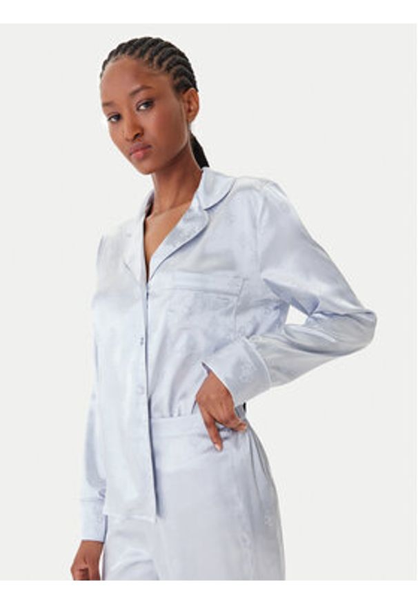 Guess Piżama O5BX05 W4732 Beżowy Regular Fit. Kolor: beżowy. Materiał: satyna, syntetyk