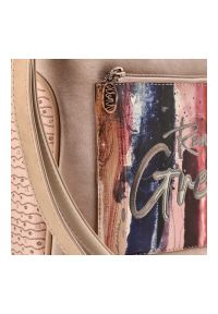 Beżowa Elegancka Torebka Damska Na Ramię Anekke Z Laleczką. Kolor: beżowy. Wzór: aplikacja. Materiał: zdobione. Styl: elegancki. Rodzaj torebki: na ramię #8