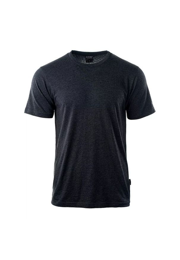 Hi-tec - Koszulka męska Hi-Tec Plain - ciemnoszara, Rozmiar L. Kolor: szary. Materiał: bawełna, materiał. Wzór: jednolity