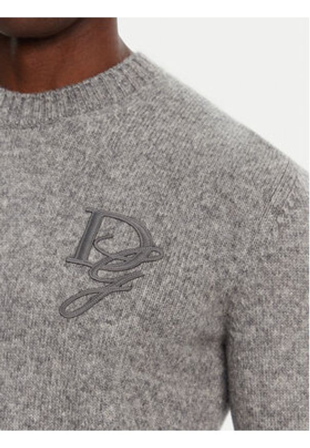 DOLCE & GABBANA - Dolce&Gabbana Sweter GXX02Z JFMIM Szary Regular Fit. Kolor: szary. Materiał: syntetyk