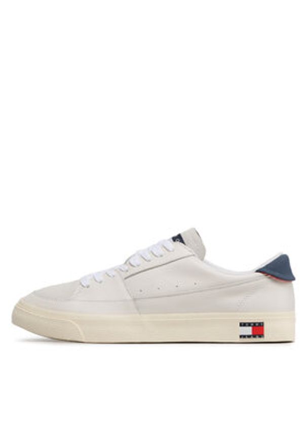 Tommy Jeans Sneakersy Vulcanized Ess EM0EM01106 Beżowy. Kolor: beżowy. Materiał: skóra