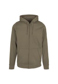 BUILD YOUR BRAND - Bluza Z Kapturem Unisex Dla Dorosłych Pełen Suwak Basic. Typ kołnierza: kaptur. Kolor: zielony