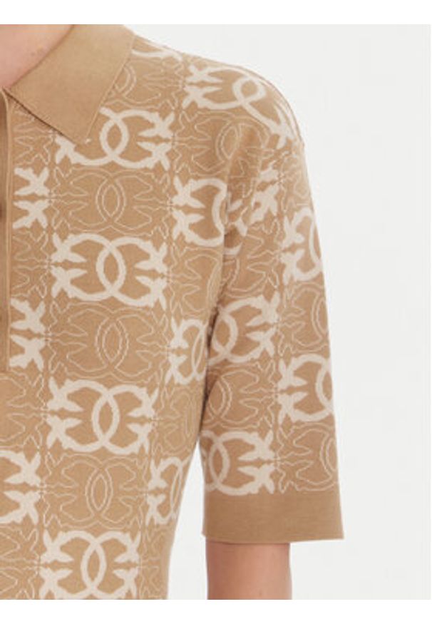 Pinko - PINKO Sukienka dzianinowa Nothing 106039 A2YD Beżowy Regular Fit. Kolor: beżowy. Materiał: wiskoza