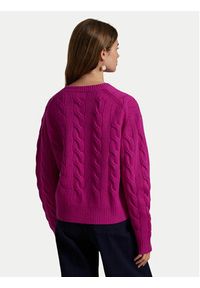 Polo Ralph Lauren Sweter 211A91216001 Różowy Straight Fit. Typ kołnierza: polo. Kolor: różowy. Materiał: wełna