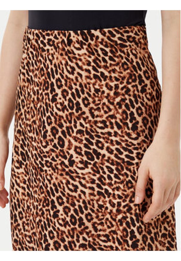 Pieces Spódnica midi Franan 17116541 Brązowy Regular Fit. Kolor: brązowy. Materiał: syntetyk