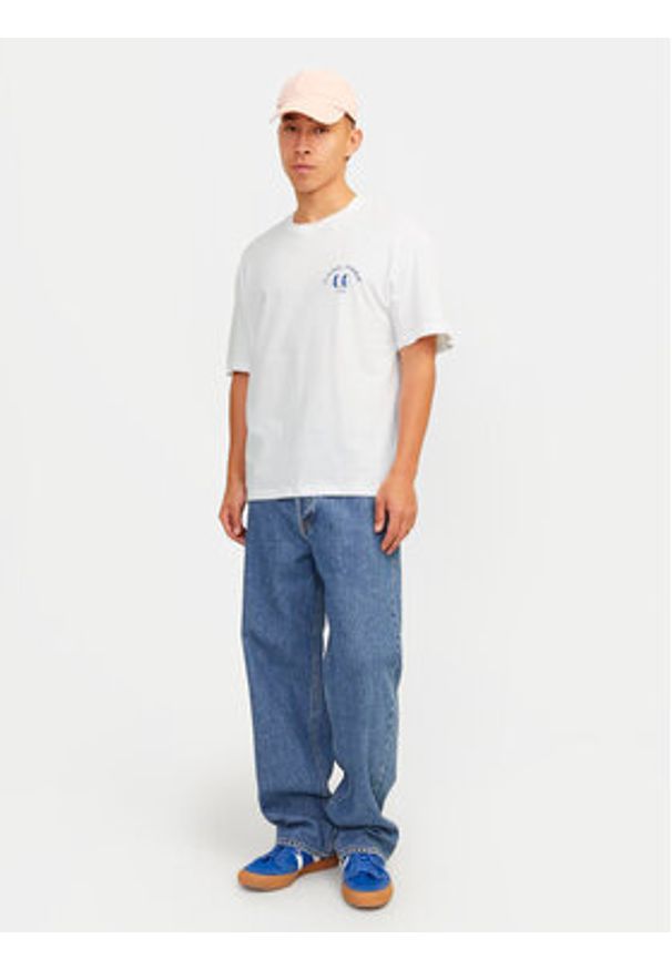 Jack & Jones - Jack&Jones T-Shirt Jorfrutti 12256926 Biały Wide Fit. Kolor: biały. Materiał: bawełna