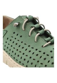 Półbuty damskie Wasak, niski fason sznurowane ażurowa cholewka miękka konstrukcja elastyczna podeszwa lekka forma wygodne dopasowanie oddychający mat. Okazja: na co dzień. Zapięcie: sznurówki. Kolor: zielony. Materiał: skóra, nubuk. Szerokość cholewki: normalna. Wzór: ażurowy. Styl: casual, klasyczny #5