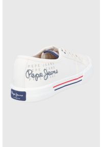 Pepe Jeans tenisówki brady w logo damskie kolor biały. Nosek buta: okrągły. Zapięcie: sznurówki. Kolor: biały. Materiał: guma #4
