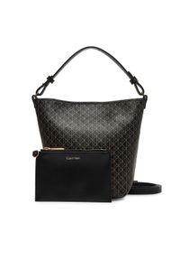 Calvin Klein Torebka Emblem Aop Sm Bucket Crossbody LV04F3506G Czarny. Kolor: czarny. Materiał: skórzane #1